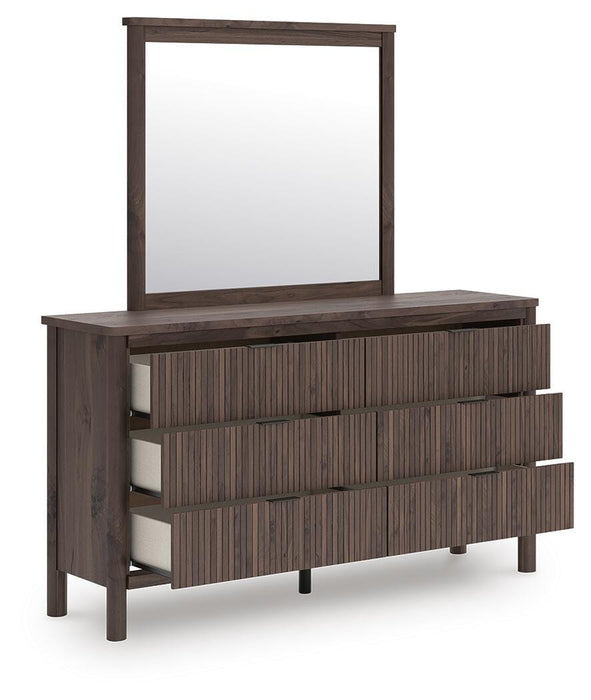 Pamytta Queen Panel Platform Bed, Dresser and Mirror