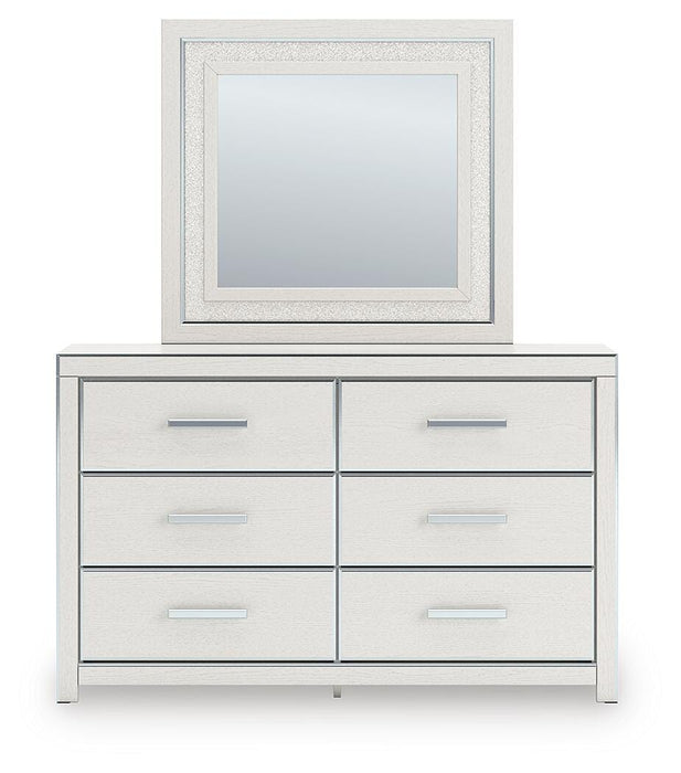 Zuraleus Queen Upholstered Panel Platform Storage Bed, Dresser, Mirror and Nightstand