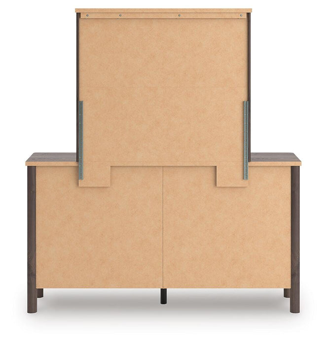 Pamytta King Upholstered Panel Bed, Dresser, Mirror and Nightstand