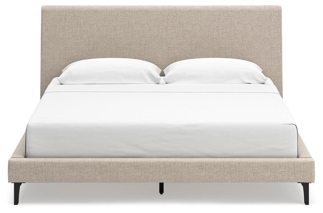 Cielden King Upholstered Bed with Roll Slats, Dresser, Mirror and Nightstand