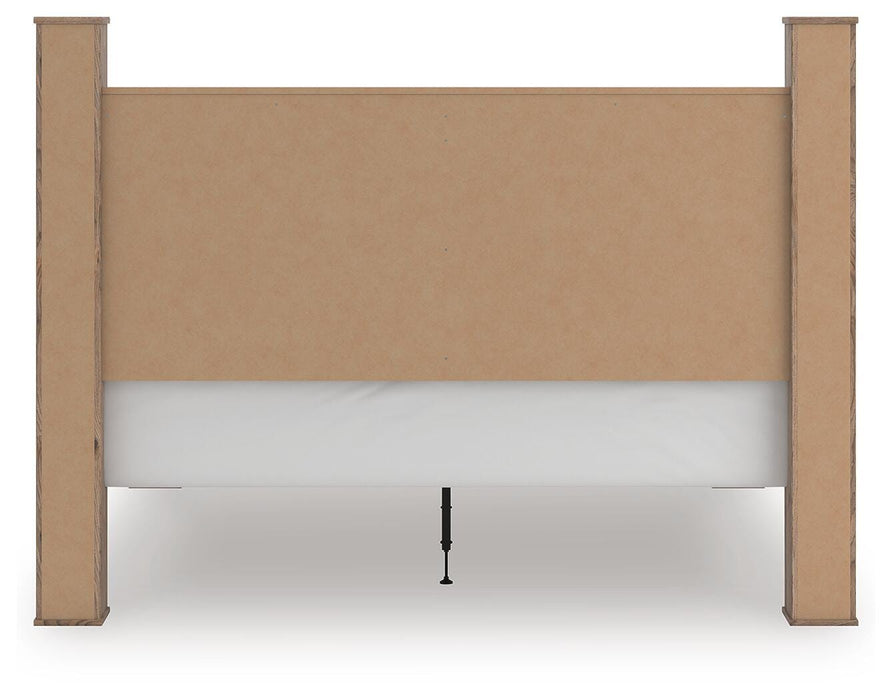 Rusticott King Poster Bed, Dresser, Mirror and Nightstand
