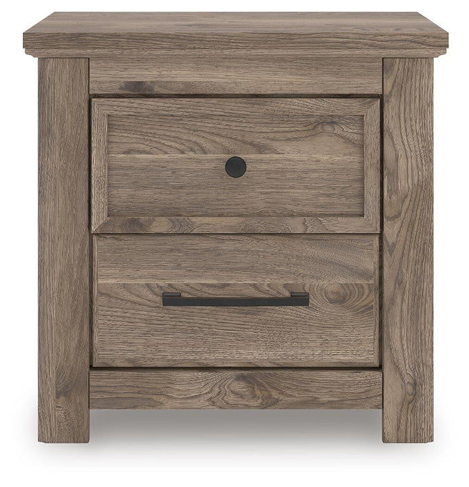 Rusticott King Panel Bed with Mirrored Dresser and Nightstand