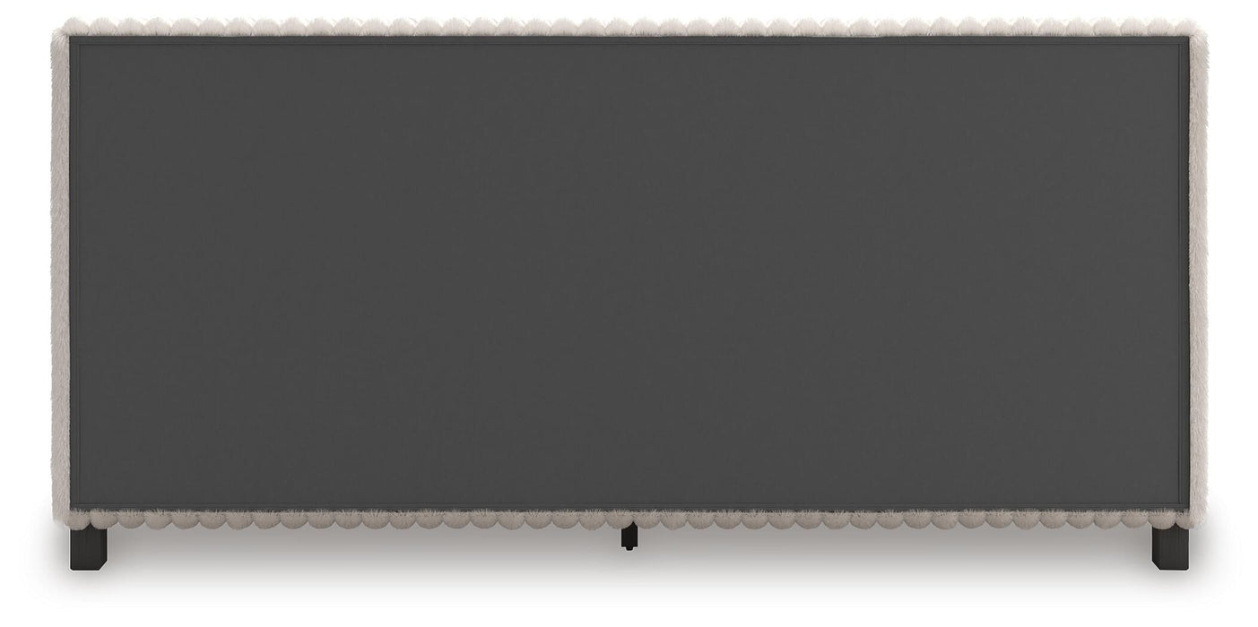 Zuraleus California King Upholstered Bed, Dresser, Mirror, Chest and Nightstand