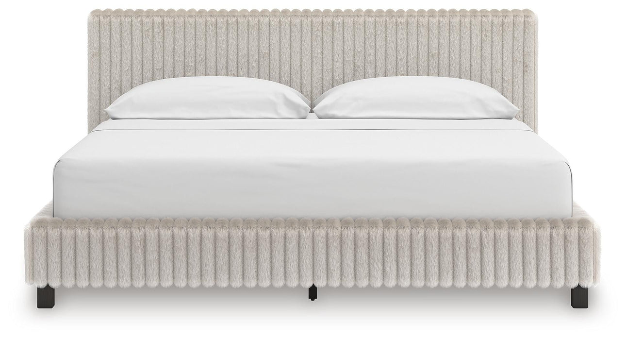 Zuraleus California King Upholstered Bed, Dresser and Mirror