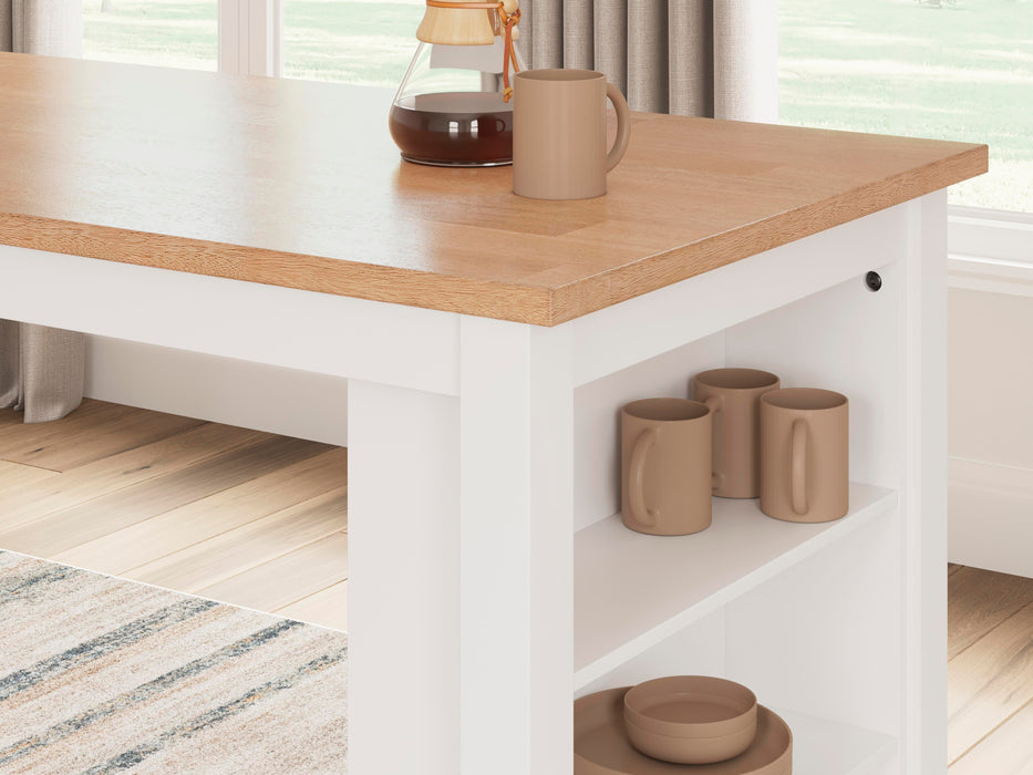 Gesthaven Counter Height Dining Table and 2 Barstools