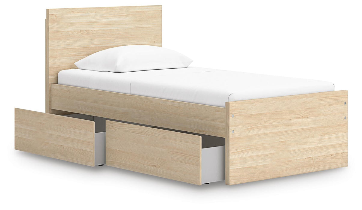 Onita Twin Panel Platform Bed with 1 Side Storage