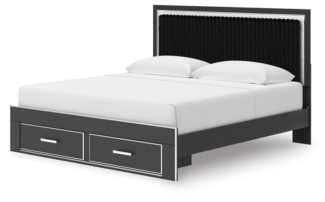 Zuraleus King Upholstered Panel Storage Bed