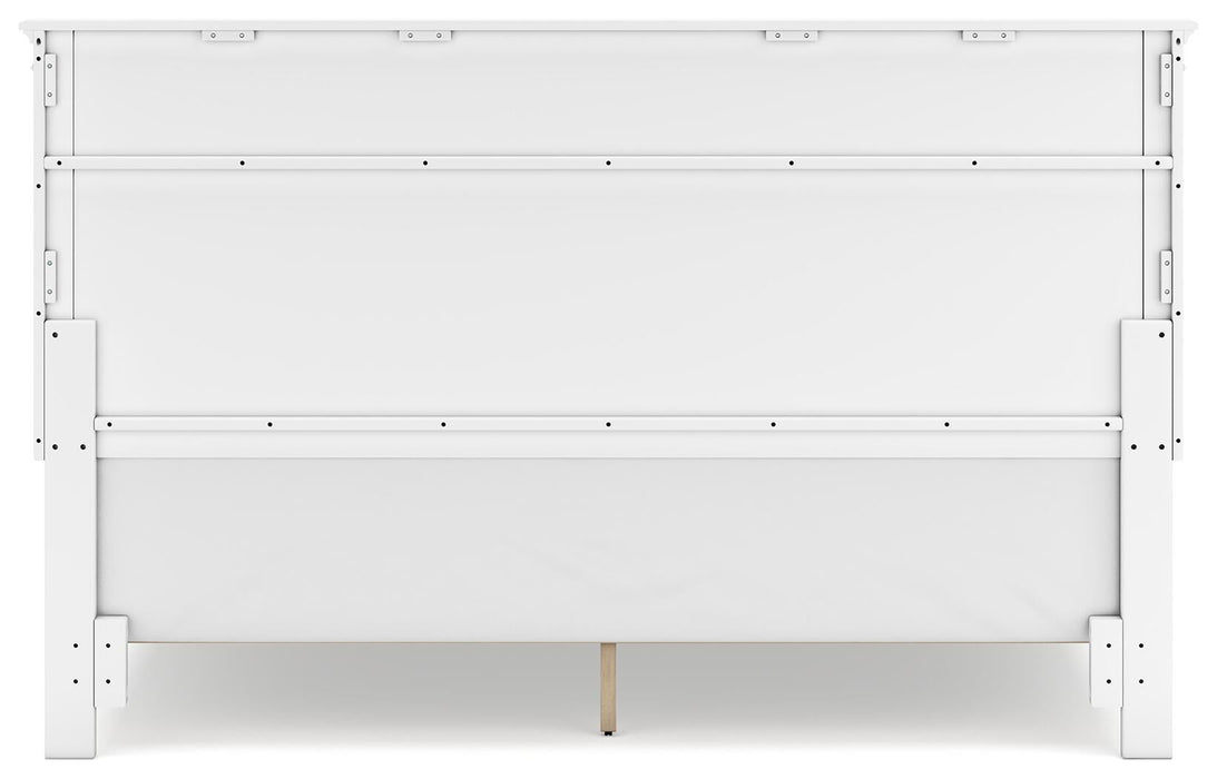 Fortman King Panel Bed with Mirrored Dresser and Nightstand
