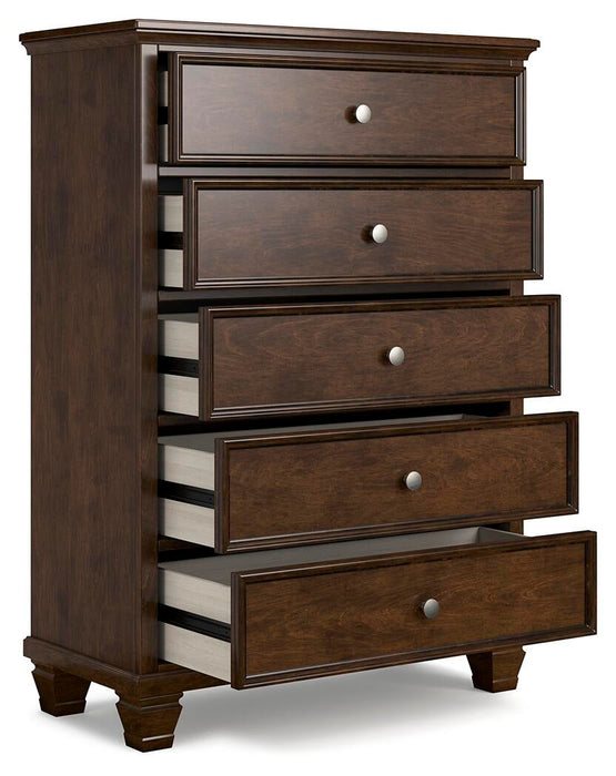 Danabrin Twin Panel Bed with Mirrored Dresser, Chest and Nightstand