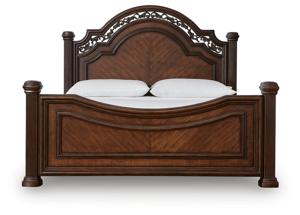 Lavinton King Poster Bed with Mirrored Dresser