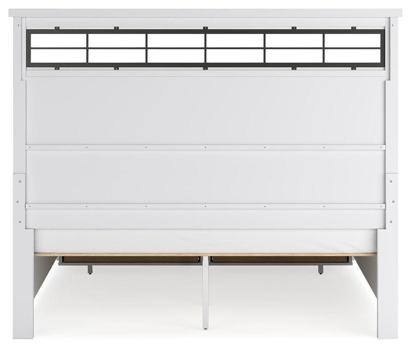Ashbryn King Panel Storage Bed, Dresser, Mirror and Nightstand