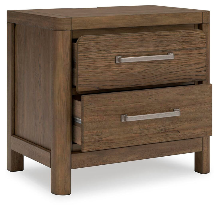 Cabalynn California King Upholstered Bed with Mirrored Dresser, Chest and Nightstand