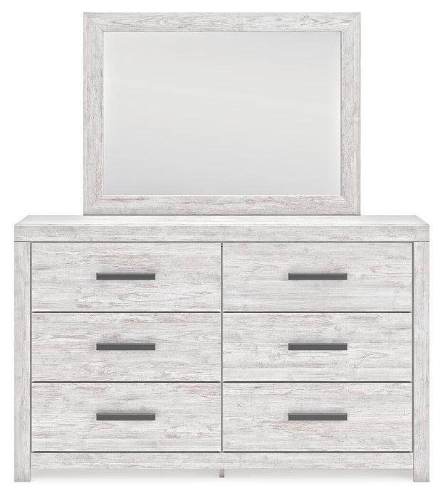 Cayboni King Panel Bed with Mirrored Dresser