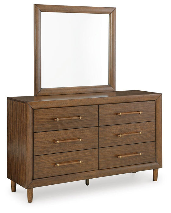 Lyncott King Upholstered Bed, Dresser, Mirror, Chest and Nightstand