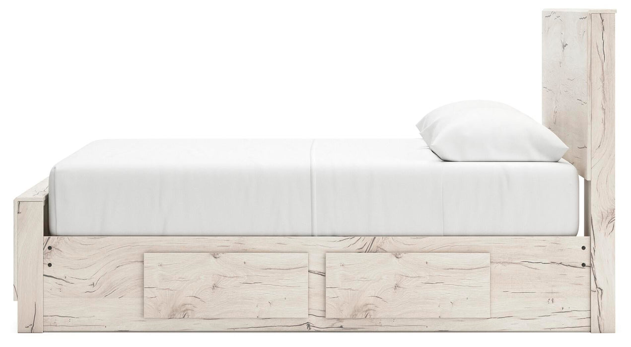 Lawroy Queen Panel Bed with Storage, Dresser and Mirror