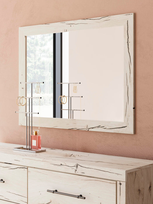 Lawroy King Panel Bed with Storage, Dresser and Mirror