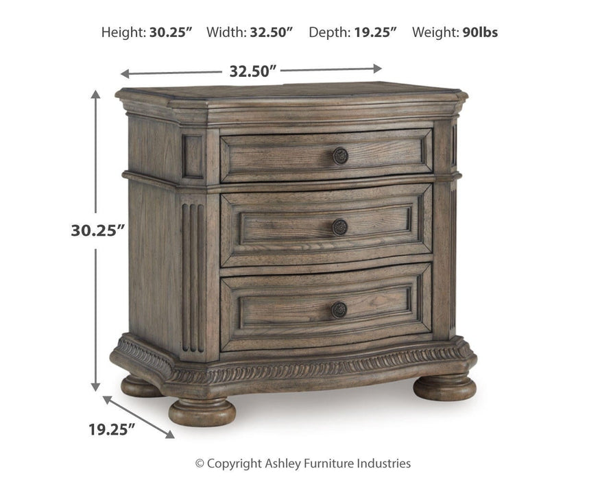 Ardenfield Queen Upholstered Sleigh Bed, Dresser, Mirror, Chest and Nightstand