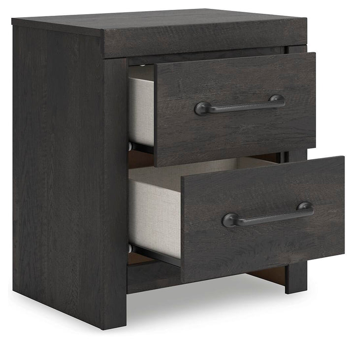 Delmorta Full Panel Bed, Dresser, Mirror and Nightstand