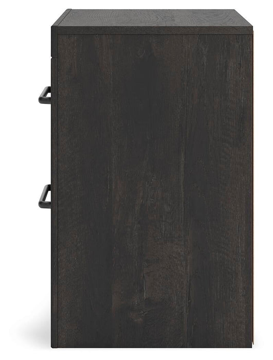 Delmorta Twin Panel Storage Bed, Dresser, Mirror and Nightstand