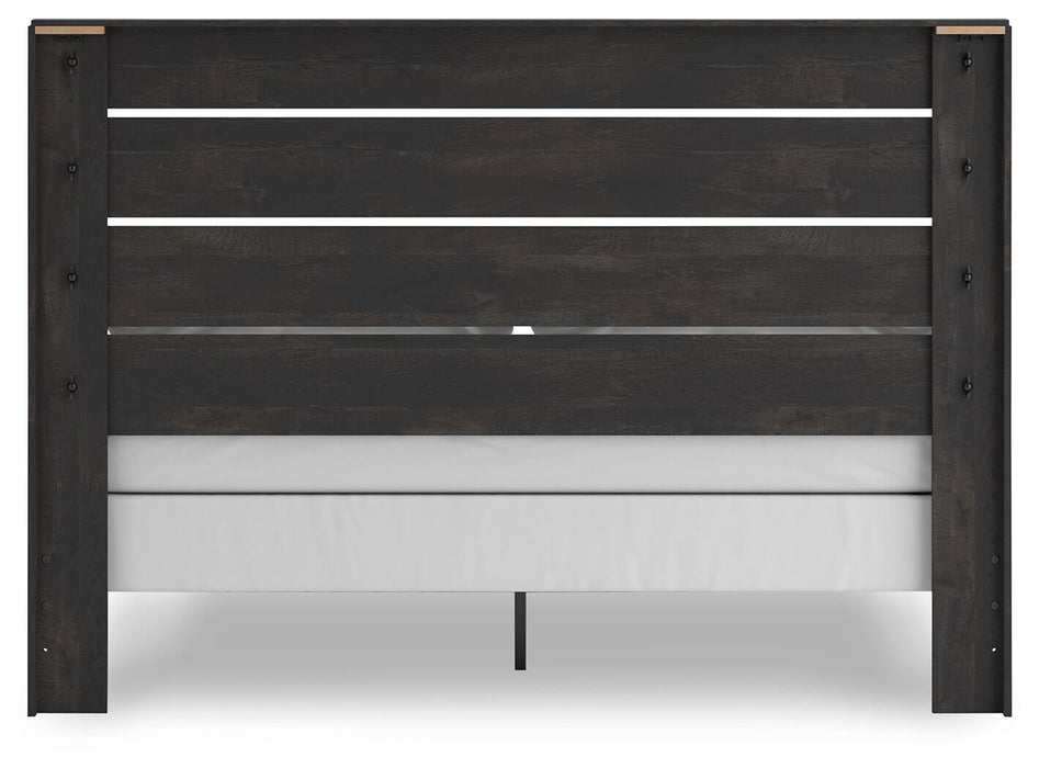 Delmorta King Panel Bed, Dresser and Mirror