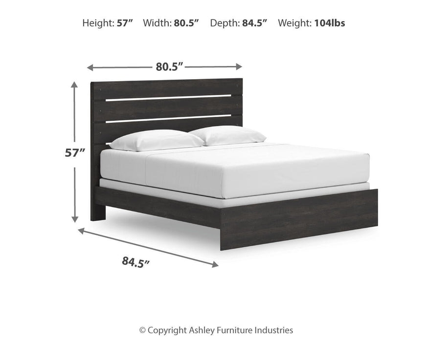 Delmorta King Panel Bed, Dresser and Mirror