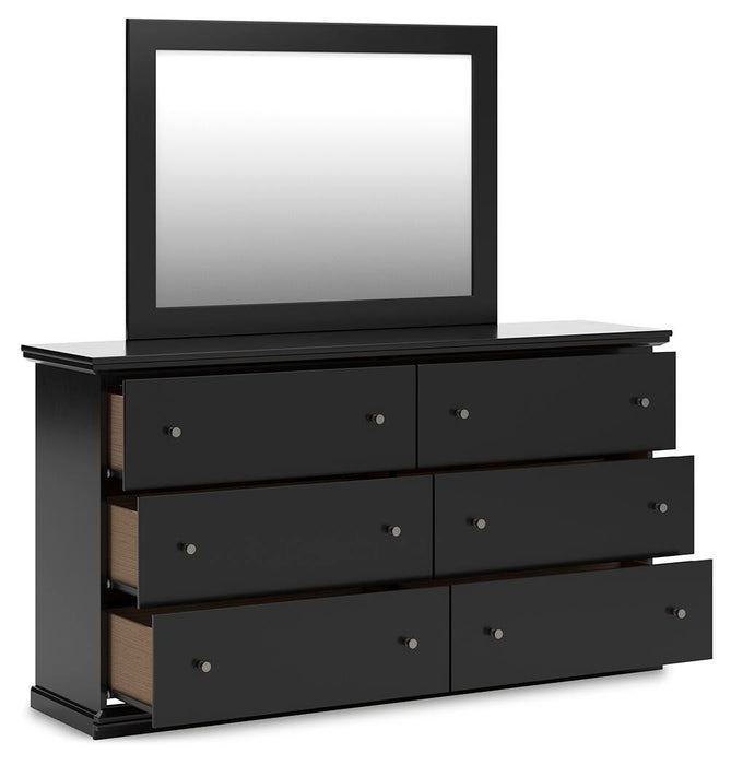 Maribel Twin Panel Bed, Dresser and Mirror