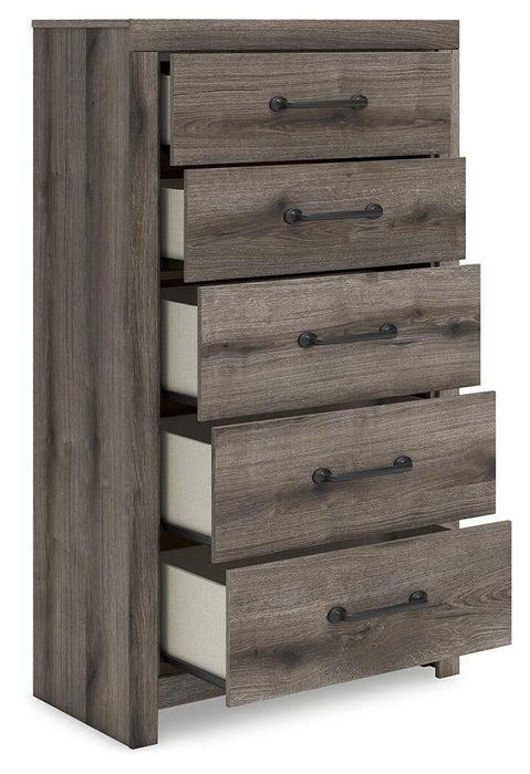 Urbanoore Queen Panel Bed, Dresser, Mirror, Chest and Nightstand