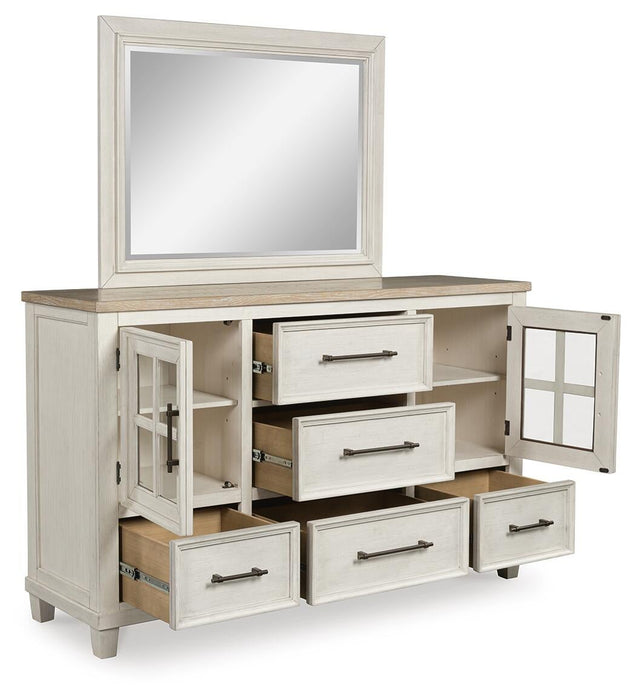 Shaybrock California King Panel Bed, Dresser, Mirror and Nightstand