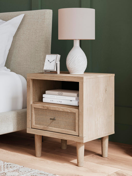 Cielden King Upholstered Bed with Roll Slats, Dresser, Mirror and Nightstand