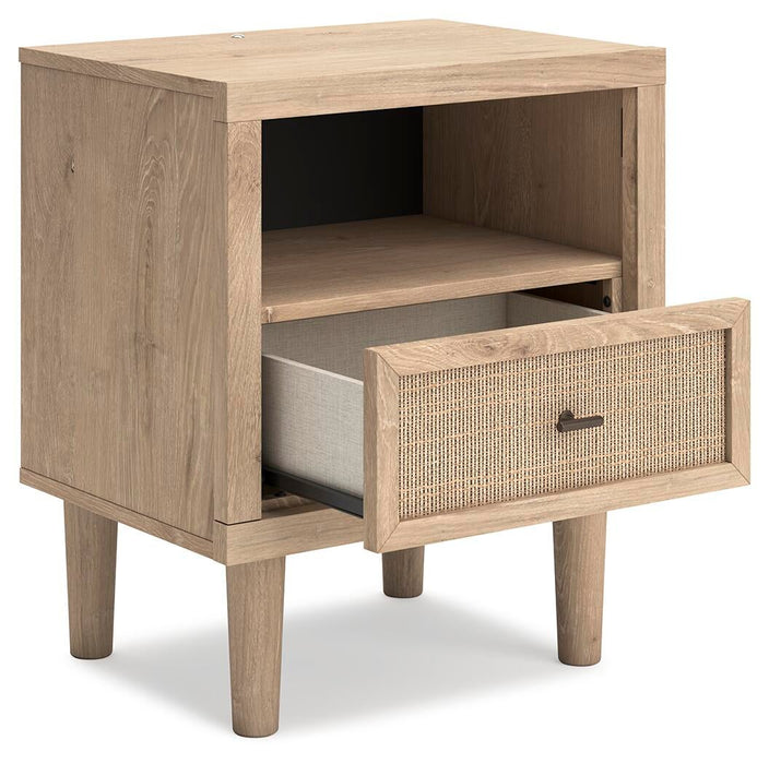 Cielden King Upholstered Bed with Roll Slats, Dresser, Mirror, Chest and Nightstand