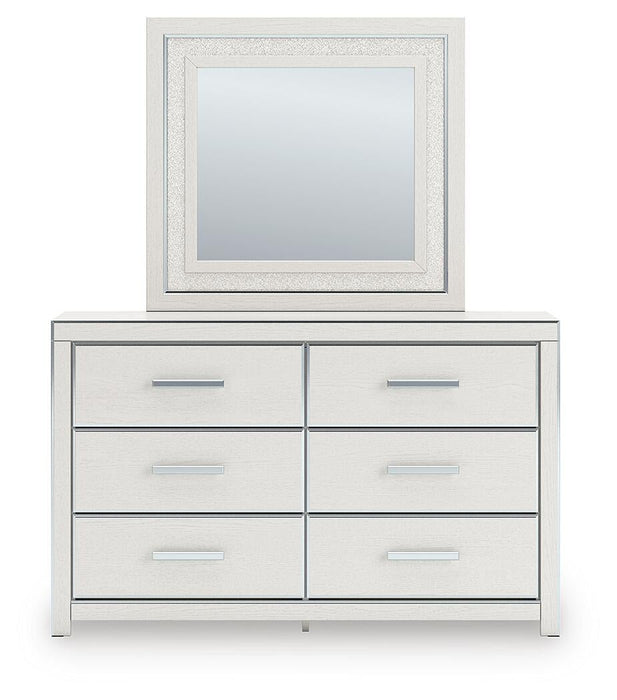 Birmonton King Upholstered Panel Platform Bed, Dresser, Mirror, Chest and Nightstand