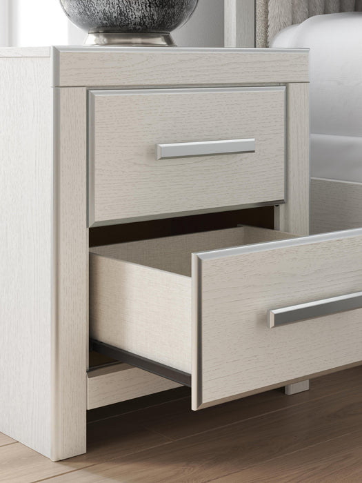 Birmonton King Upholstered Panel Platform Bed, Dresser, Mirror, Chest and Nightstand