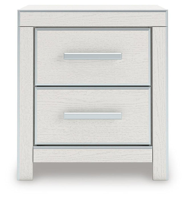 Birmonton King Upholstered Panel Platform Bed, Dresser, Mirror and Nightstand