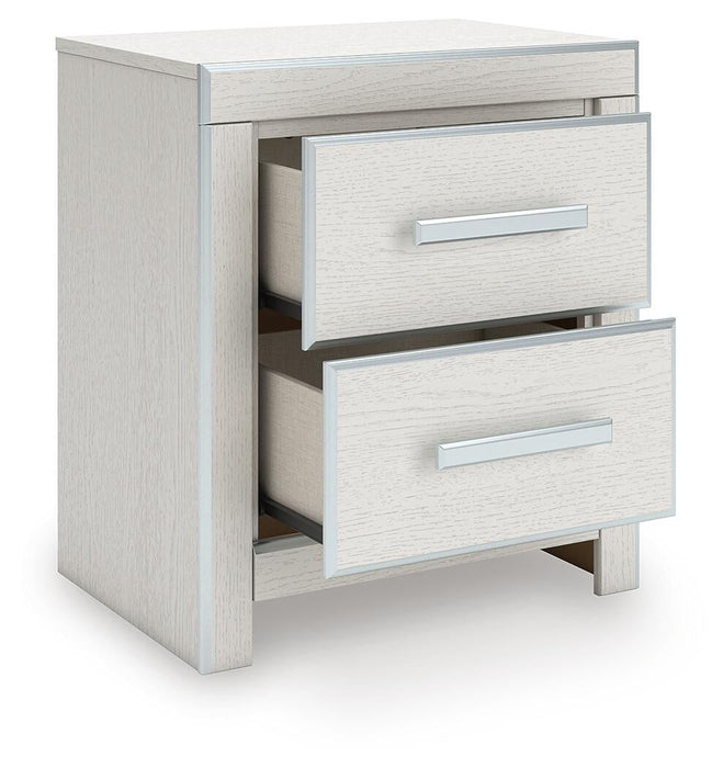 Birmonton King Upholstered Panel Platform Bed, Dresser, Mirror and Nightstand