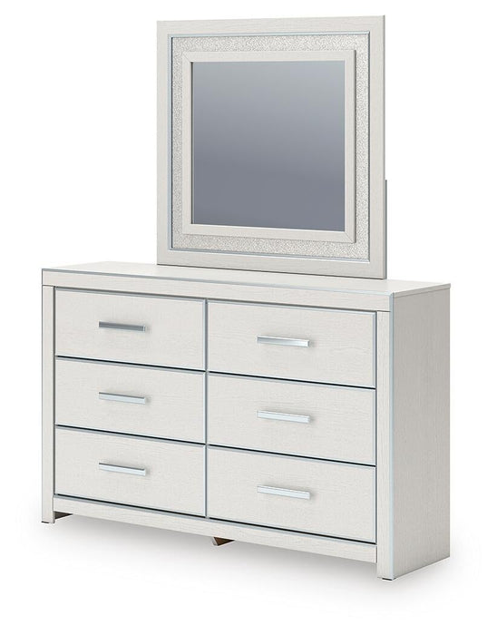 Birmonton King Upholstered Panel Bed, Dresser and Mirror