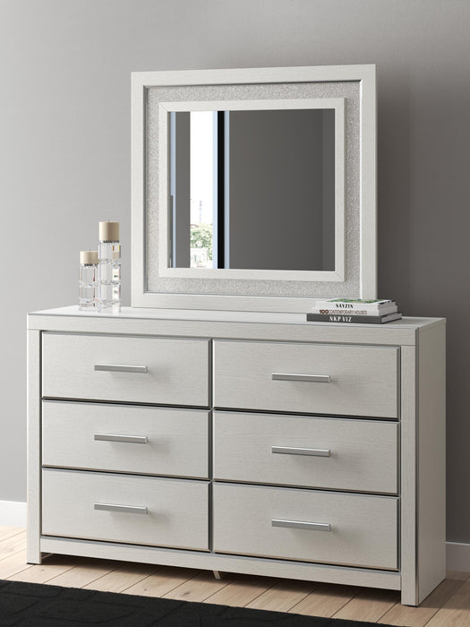 Birmonton King Upholstered Panel Bed, Dresser and Mirror