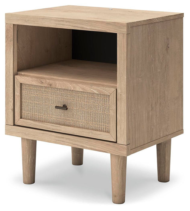 Cielden Full Upholstered Bed with Roll Slats, Dresser, Mirror and Nightstand