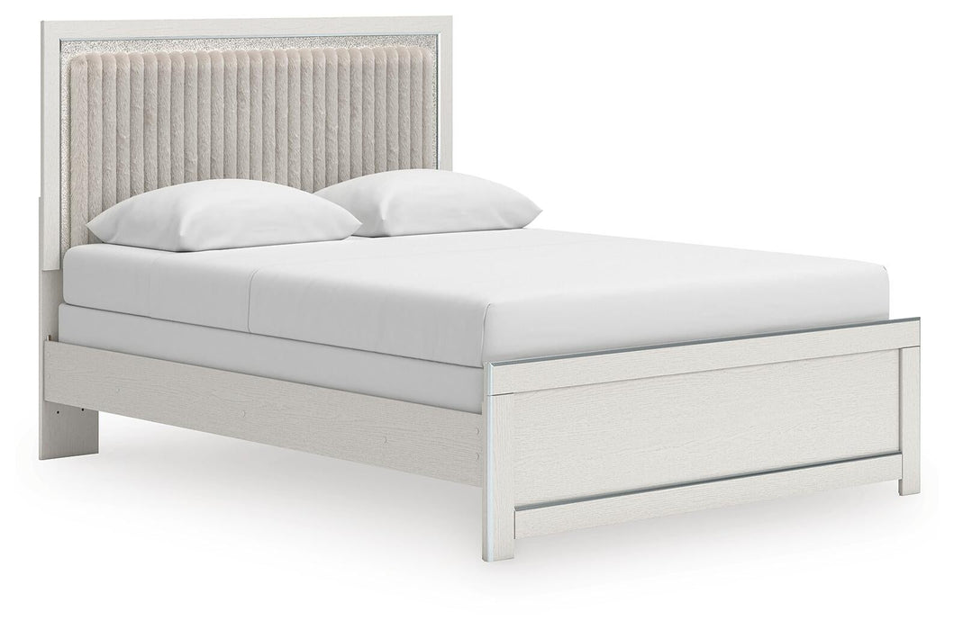 Birmonton Queen Upholstered Panel Bed, Dresser, Mirror, Chest and Nightstand