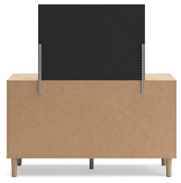 Cielden California King Upholstered Bed with Roll Slats, Dresser, Mirror, Chest and Nightstand