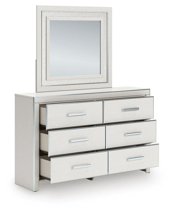 Birmonton King Upholstered Bed, Dresser and Mirror