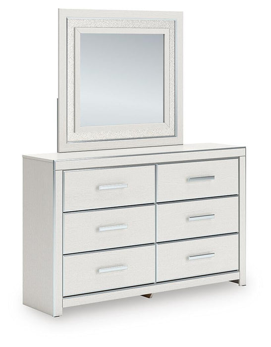 Birmonton King Upholstered Panel Bed, Dresser, Mirror and Nightstand