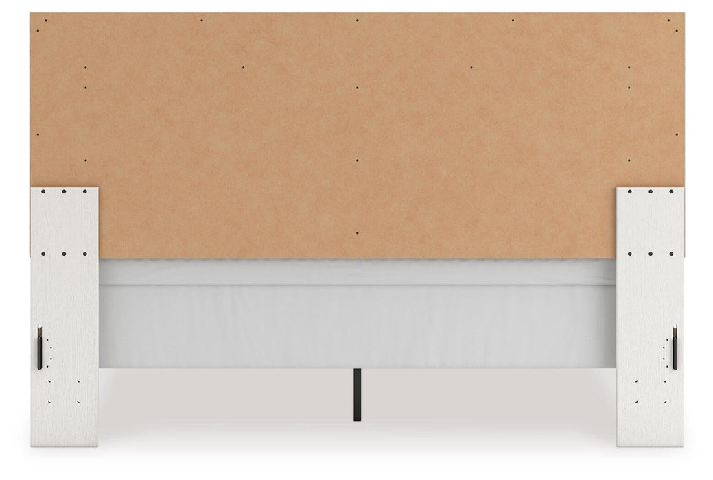 Birmonton King Upholstered Panel Bed, Dresser, Mirror and Nightstand