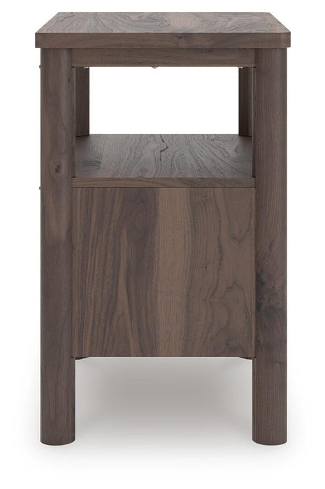 Cadmori Queen Upholstered Panel Platform Bed, Dresser, Mirror and Nightstand