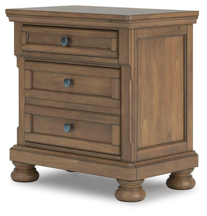 Vandenmore King Panel Bed with Mirrored Dresser and Nightstand