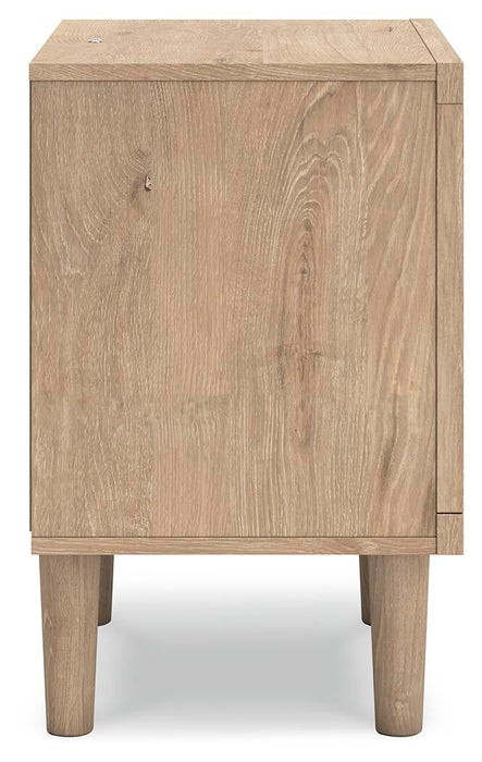 Cielden Queen Upholstered Bed with Roll Slats, Dresser, Mirror and Nightstand