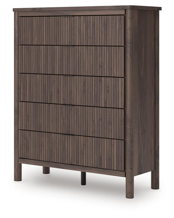 Cadmori Twin Panel Platform Bed, Dresser, Mirror, Chest and Nightstand