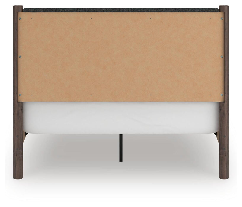 Cadmori Queen Upholstered Panel Bed, Dresser and Mirror