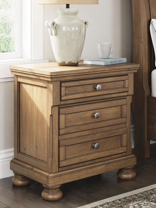 Vandenmore California King Panel Bed with Mirrored Dresser, Chest and Nightstand