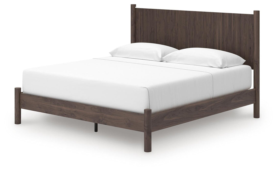 Cadmori King Panel Platform Bed, Dresser, Mirror, Chest and Nightstand
