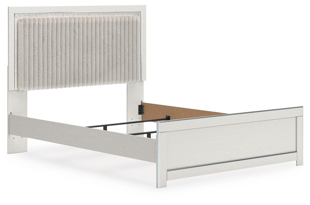 Birmonton Queen Upholstered Panel Bed, Dresser and Mirror